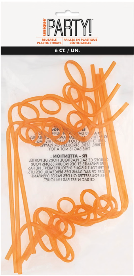 Adorable Halloween Boo Shaped Plastic Straws 6ct