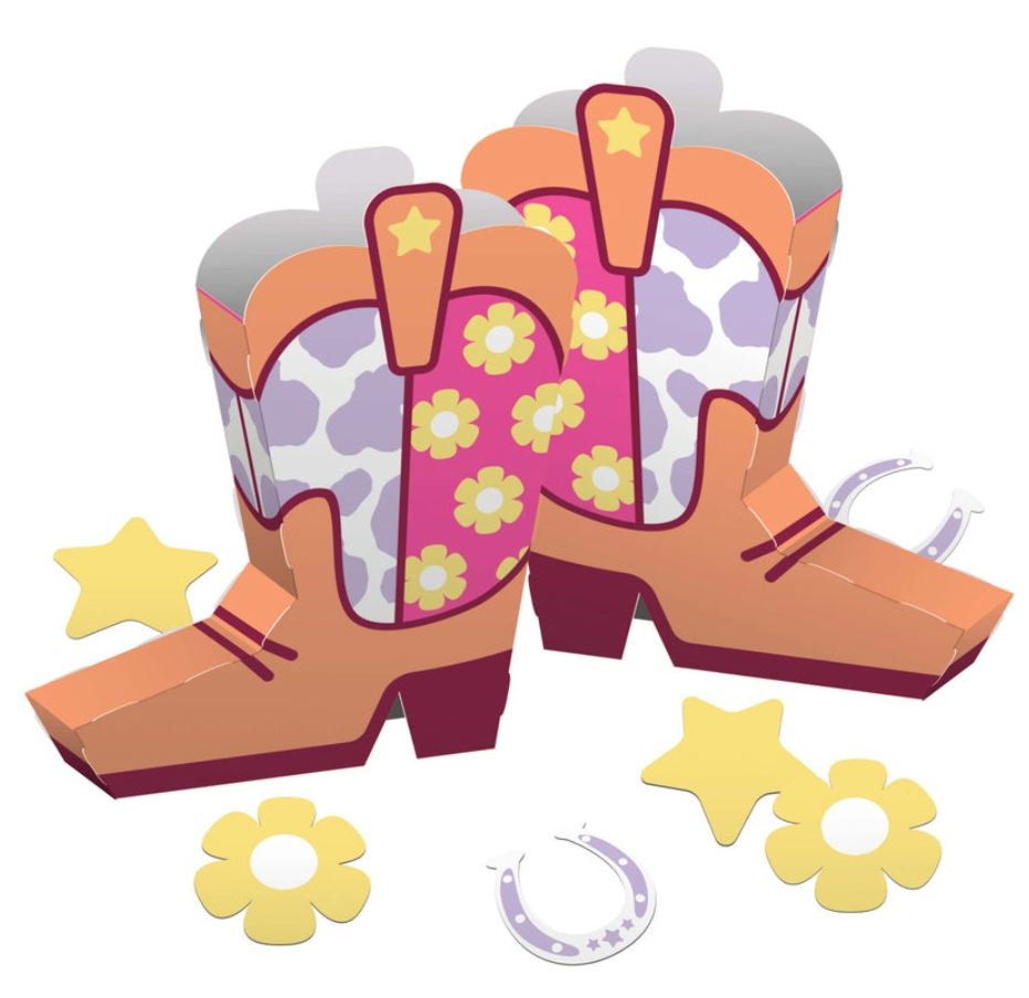 Boots and Bows 3D Centerpiece with Cutouts 2ct