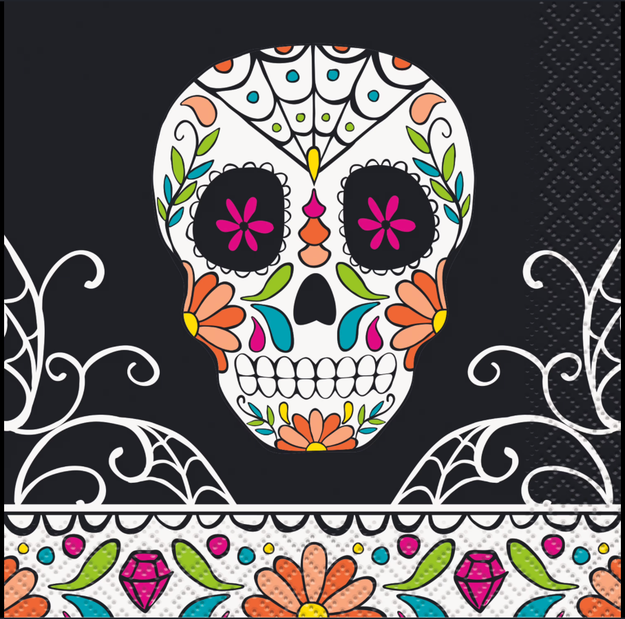Halloween Day of the Dead Beverage Napkins 24ct