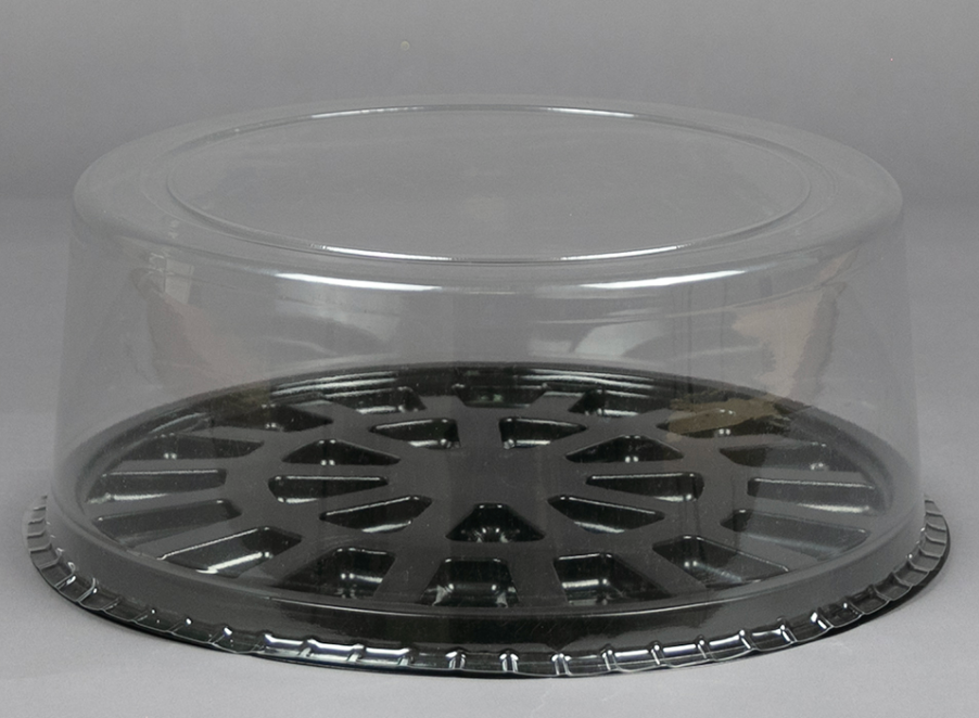 14 inch PVC Cake Container with 5 inch Smooth Lid 12ct