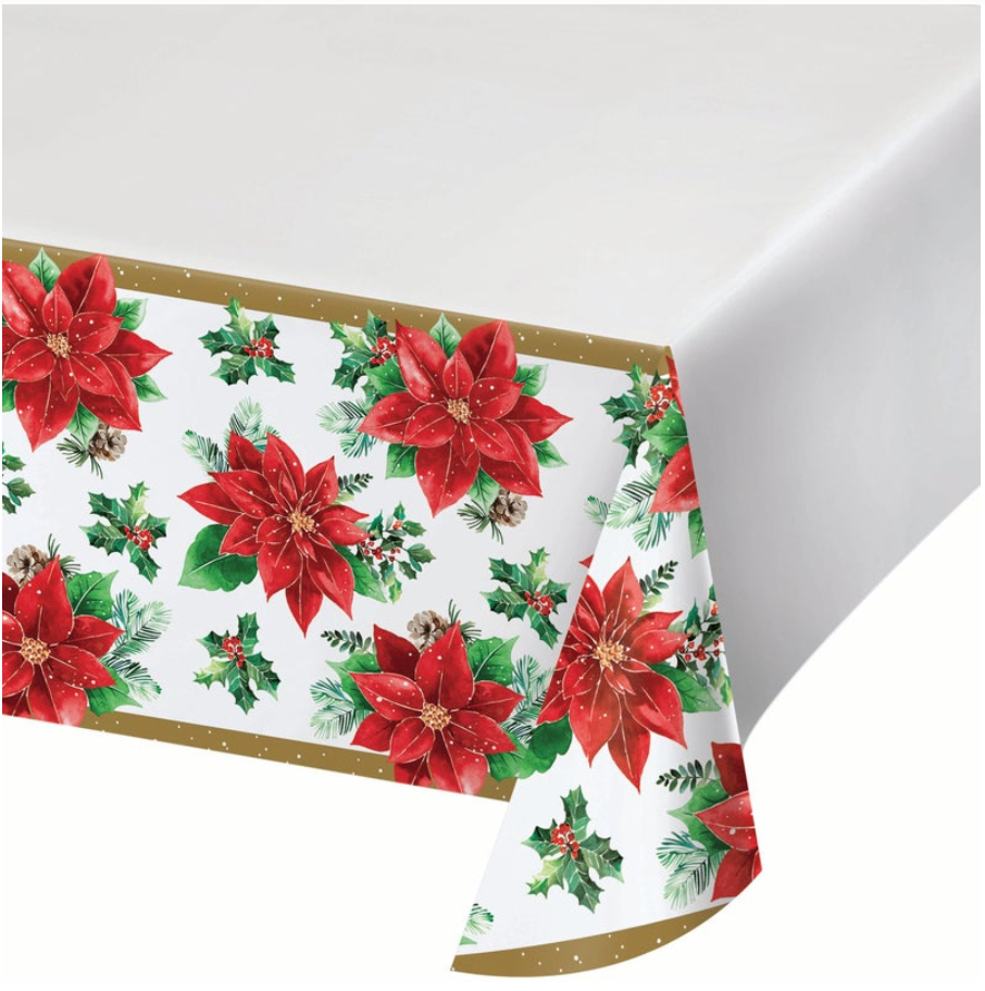Christmas Blossom Paper Tablecover Border Print 1ct