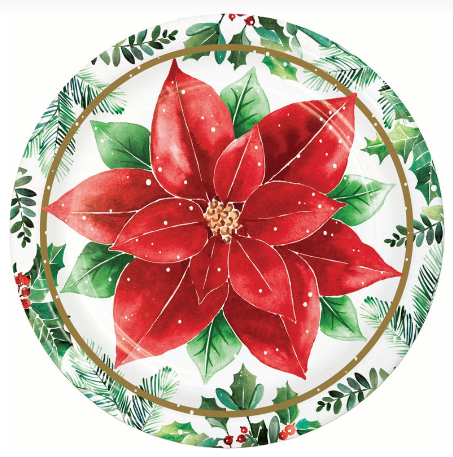 Christmas Blossom Luncheon Plate 8ct