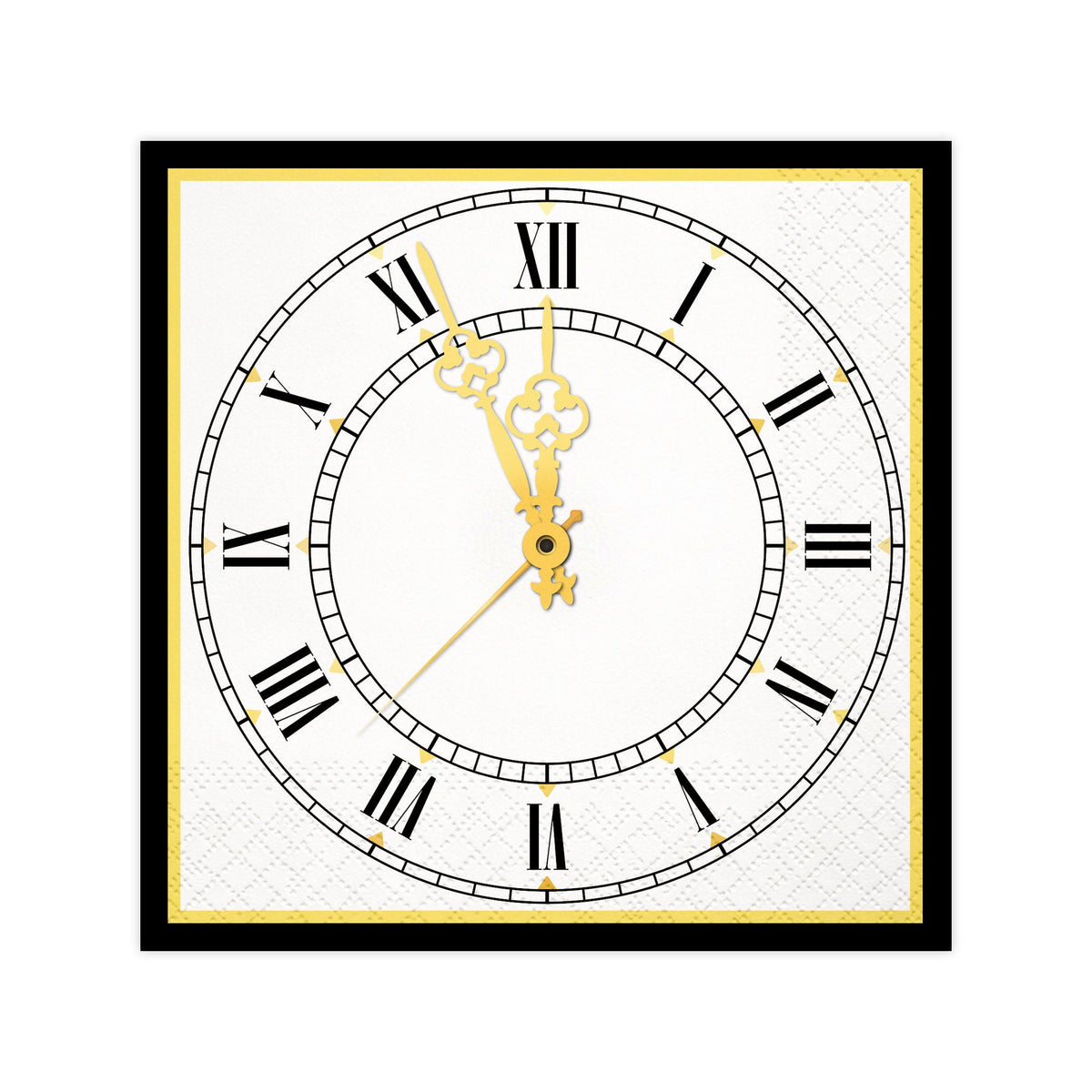 New Years Eve Clock 5 inch Beverage Napkins 16ct