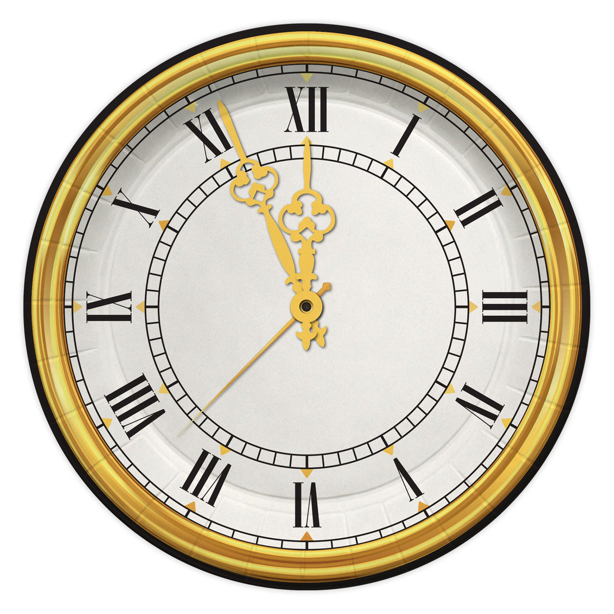 New Years Eve Clock 9 inch Plates 8ct
