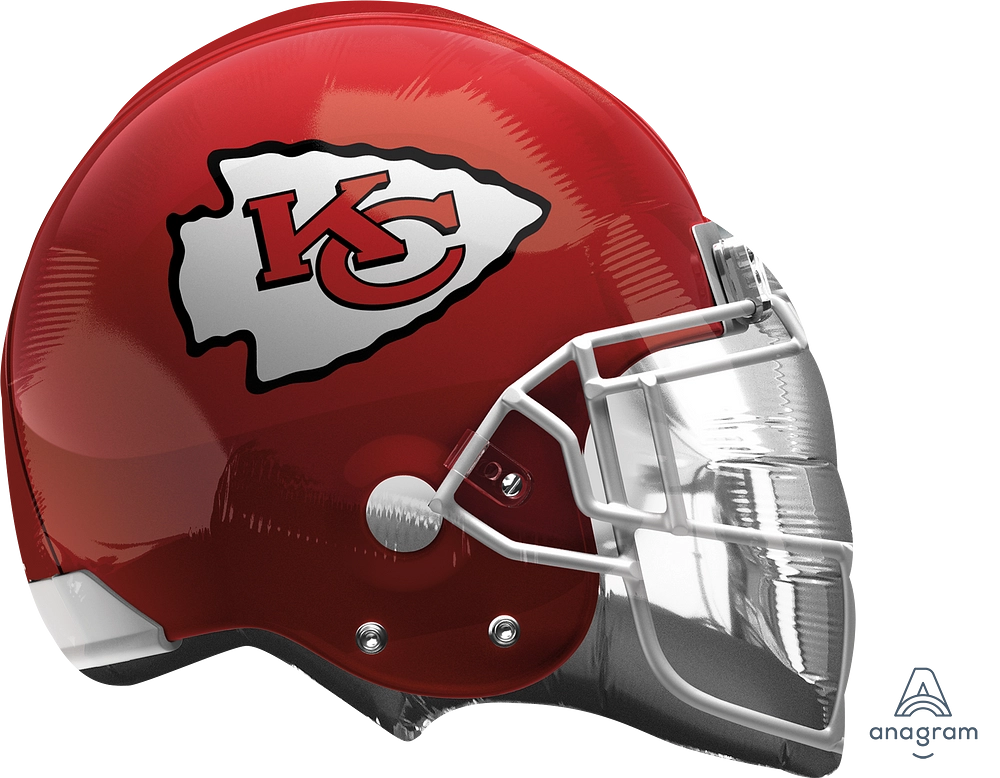 Globo de aluminio de 21 pulgadas con forma de casco de los Kansas City Chiefs, 1 unidad