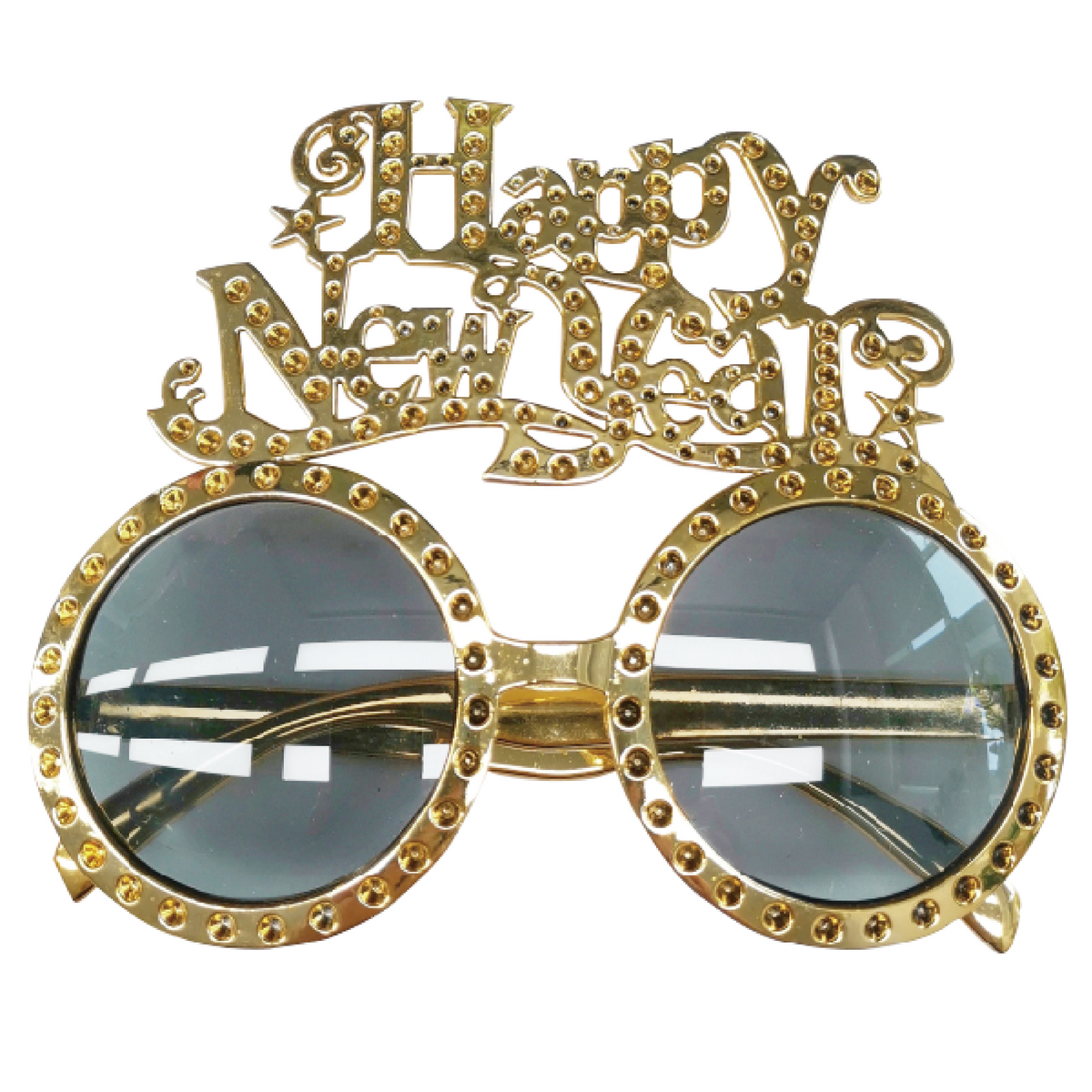 New Years Eve Plastic Round Glasses 1ct