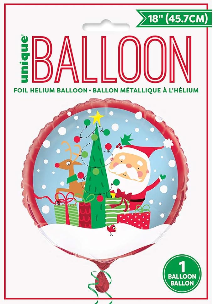 Globo de aluminio de Papá Noel colorido y único para Navidad de 18 pulgadas