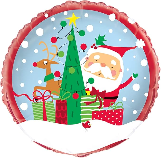 Colorful Santa 18 inch Round Foil Balloon