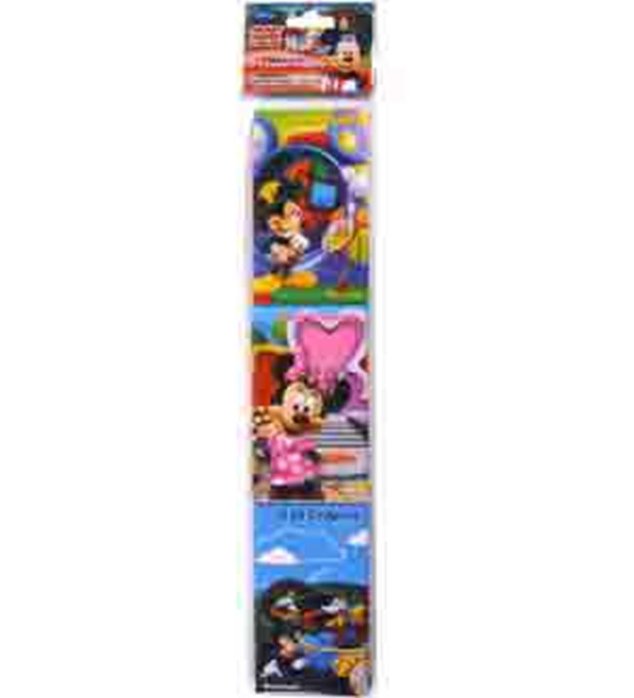 Three-pack of Mickey Mouse-themed crayons with colorful character illustrations on each box, including Mickey, Minnie, and.