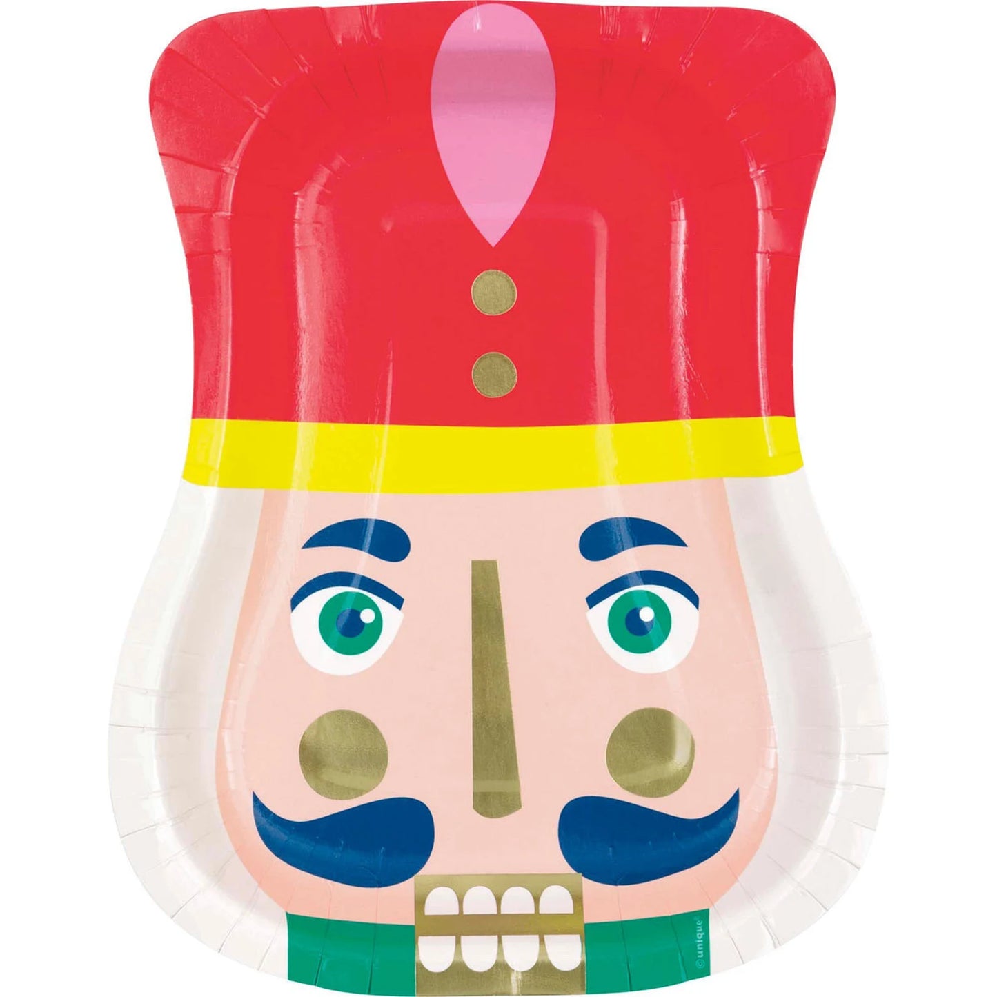 Plato con forma de cascanueces navideño vibrante, 8 unidades