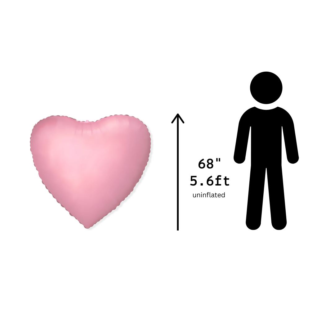 House of Balloons Pretty in Pink Heart 68 inch Foil Balloon 1ct