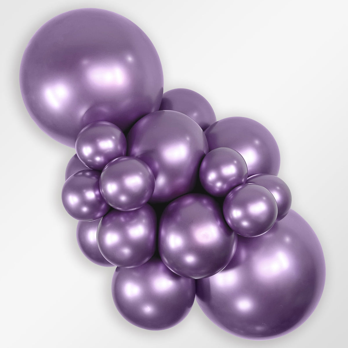 Sempertex Reflex Violet latex balloon color cluster showing the shade across multiple balloon sizes