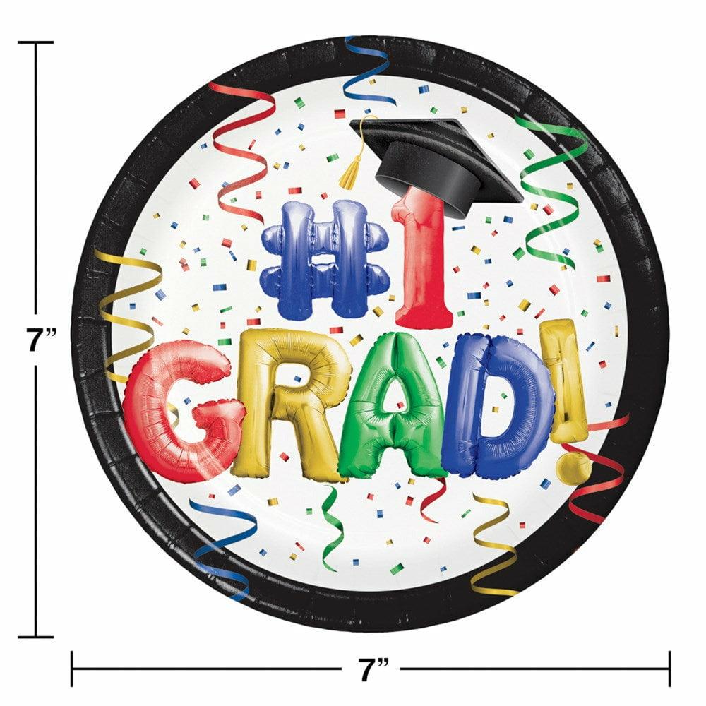 #1 Grad Luncheon Plate 8ct - Toy World Inc