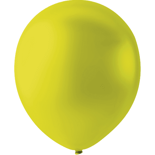 Pearl yellow 12-inch round latex balloon with a smooth, glossy surface.
