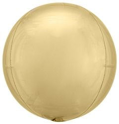 Round 16-inch white gold foil balloon with smooth metallic finish.