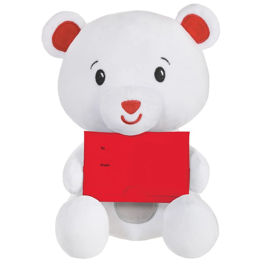 Valentines Day Plush Bear Balloon Weight with Gift Card Holder