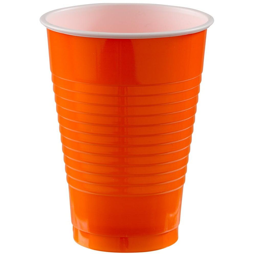 Orange Plastic Cups, 12oz, 50ct