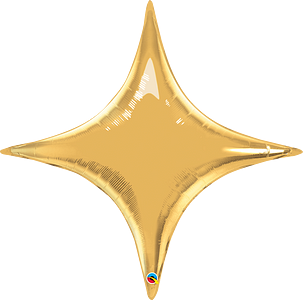 40-inch gold star-shaped flat foil balloon with glossy finish.