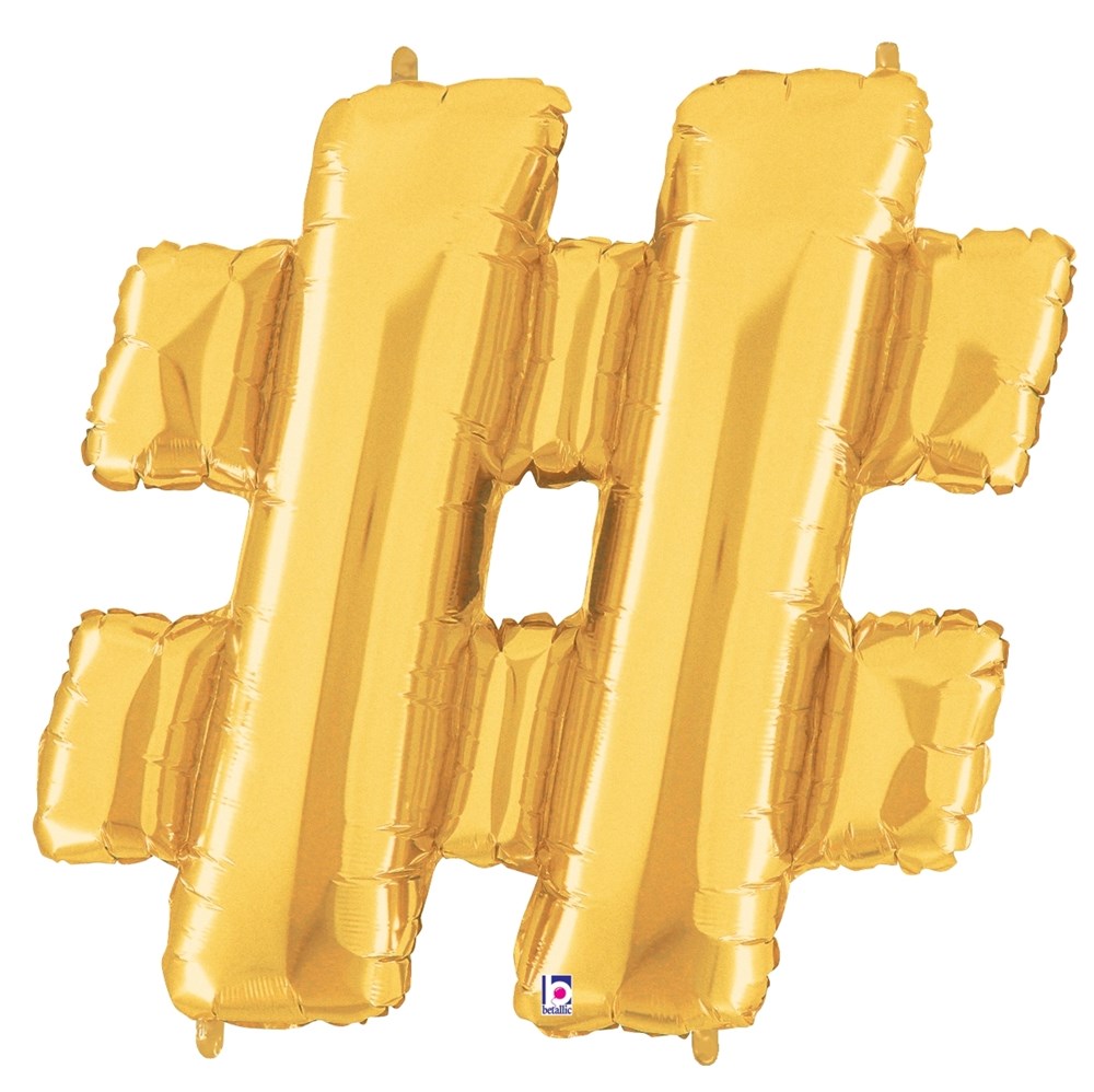 Globo de aluminio con forma de Betallic # Gold de 34 pulgadas, 1 unidad