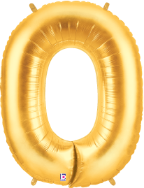 34-inch gold metallic foil balloon shaped like the letter O.