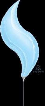 28 inch Anagram Pastel Blue Curve Foil Balloon