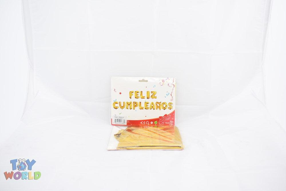 16in inFeliz Compleanos in Foil Balloon 1 Set/Pack - Gold - Toy World Inc