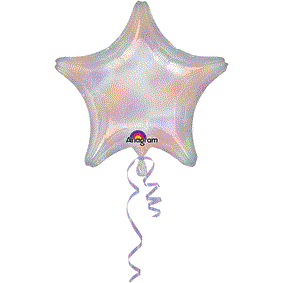 19in Iridescent Star Foil Balloon - Toy World Inc