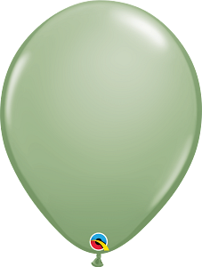 Light green latex balloon with a smooth finish and standard round shape, 16-inch size.