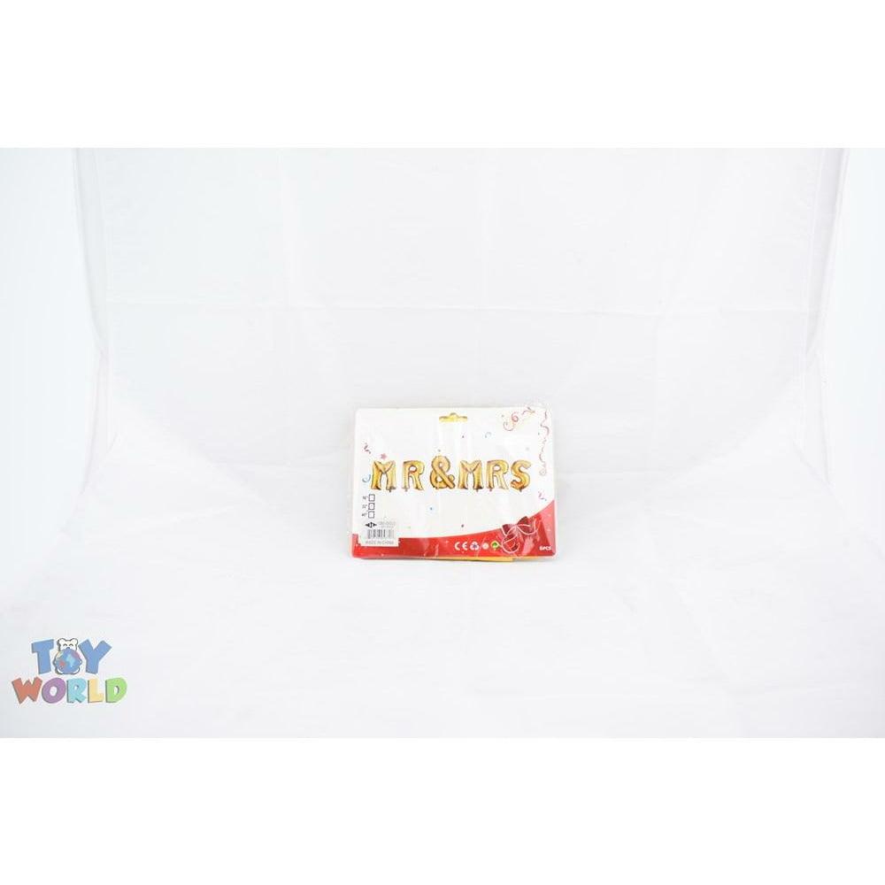 32in inMr and Mrsin Foil Balloon 1 Set/Pack - Gold - Toy World Inc