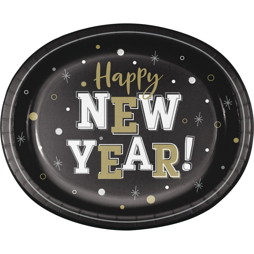 New Years Decor Oval Platter Happy New Year 8ct