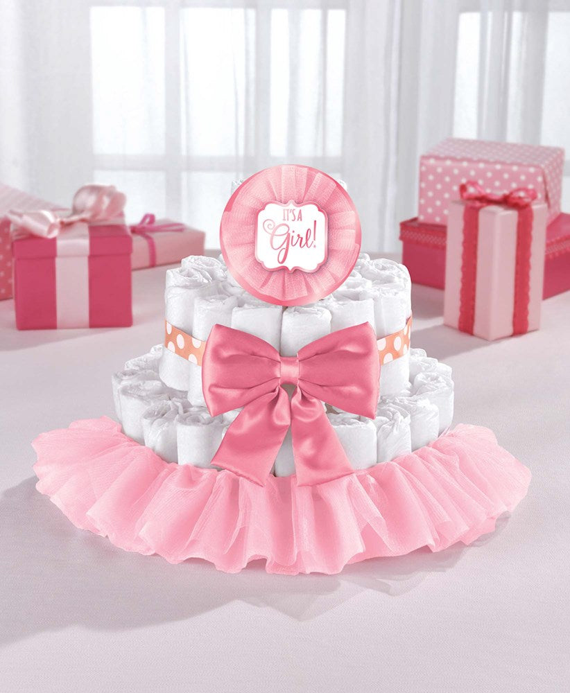  Kit de decoración de pastel de pañales It's a Girl