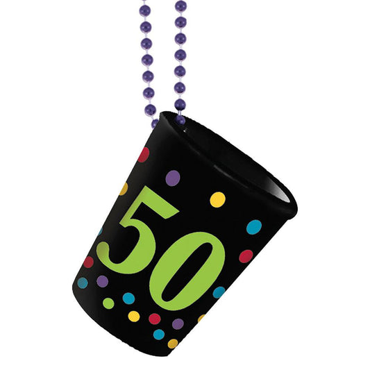 50 th Birthday Necklace with Shot Glass