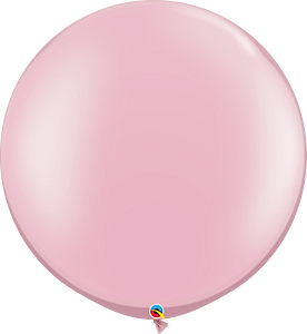 Round 30-inch pearl pink latex balloon with a smooth, shiny surface.