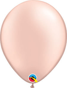 11 inch pearl peach latex balloon with a shiny finish and teardrop shape.