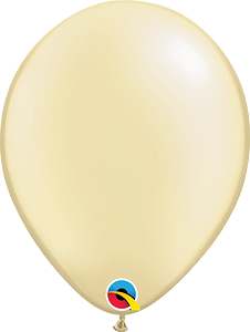 Pearl ivory 11-inch latex balloon with a smooth, shiny surface and rounded shape.