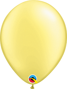 Pearl lemon chiffon latex balloon, round 11-inch, smooth glossy surface, inflated shape.