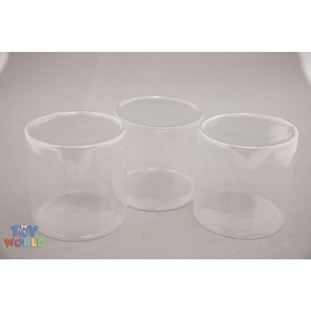 3inx 3in Cylinder Container (12pc/Pack) - Clear - Toy World Inc