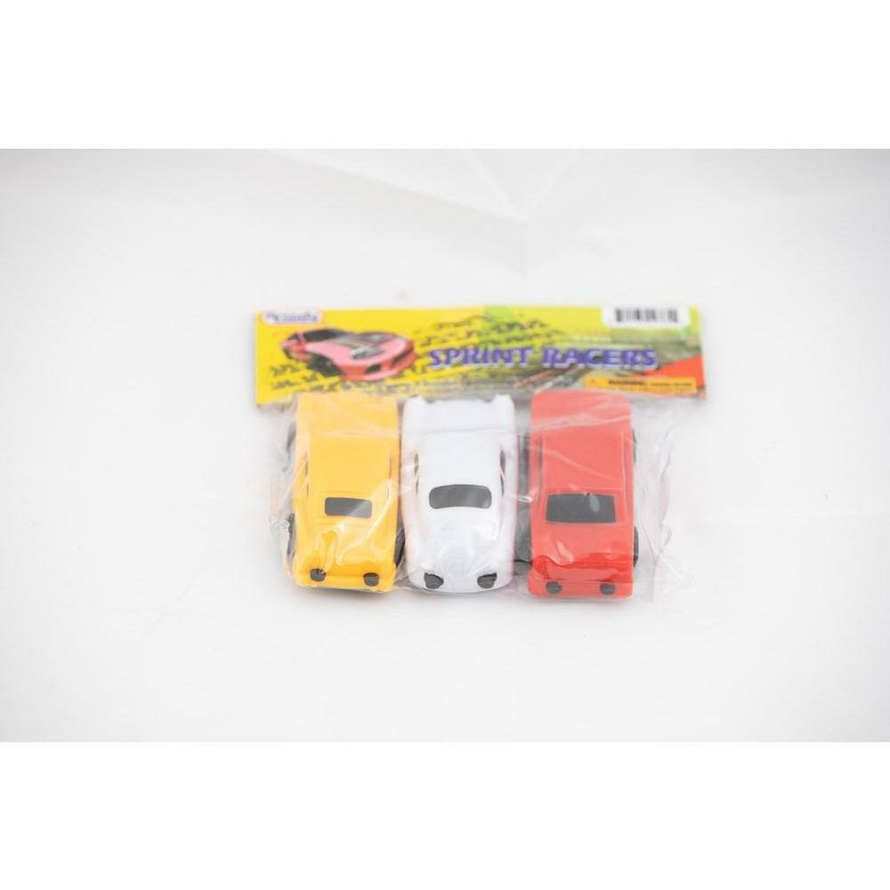 3Pc FW 3.25in Sprint Racers In Pvc Bag W Header 2 Assrt Cl - Toy World Inc