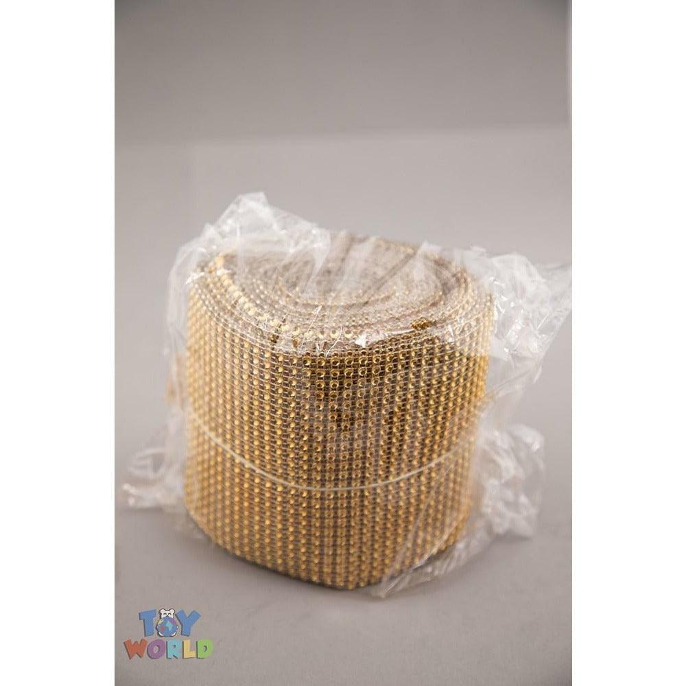 4.75in Diamond Ribbon 10yd/Roll - Gold - Toy World Inc
