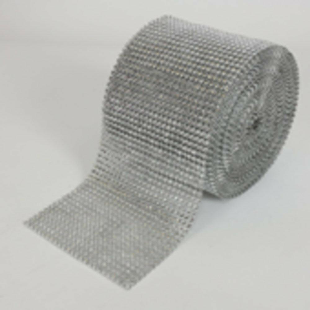 4.75in Diamond Ribbon 10yd/Roll - Silver - Toy World Inc