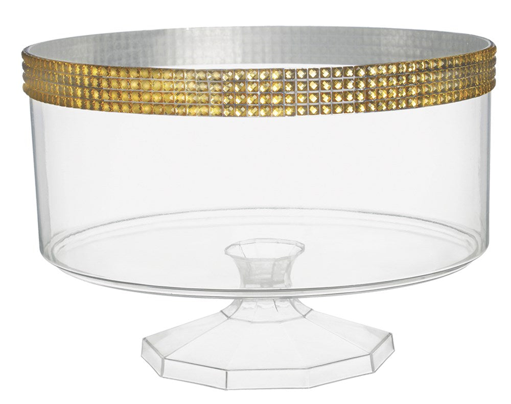 Plastic Trifle Container with Gold Gems | Large | 1ct