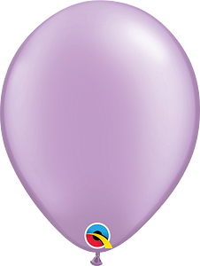 Pearl lavender 5-inch latex balloon with smooth, shiny surface and classic round shape.