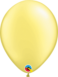 Glossy lemon chiffon yellow latex balloon, 16-inch round shape, smooth surface.