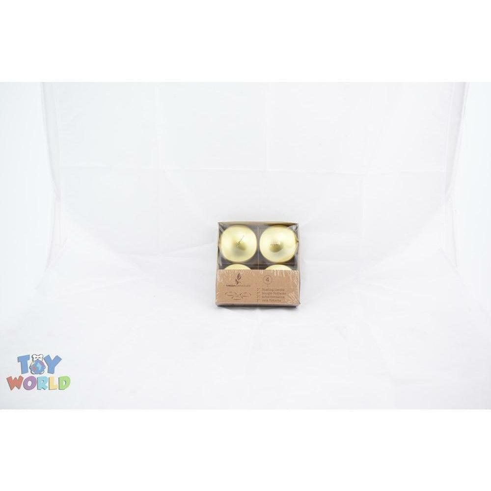 4pc 3in Unscented Floating Disc Candle In Brown Box - Toy World Inc