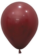 Glossy deep merlot red 5-inch latex balloon with rounded teardrop shape and tied end.