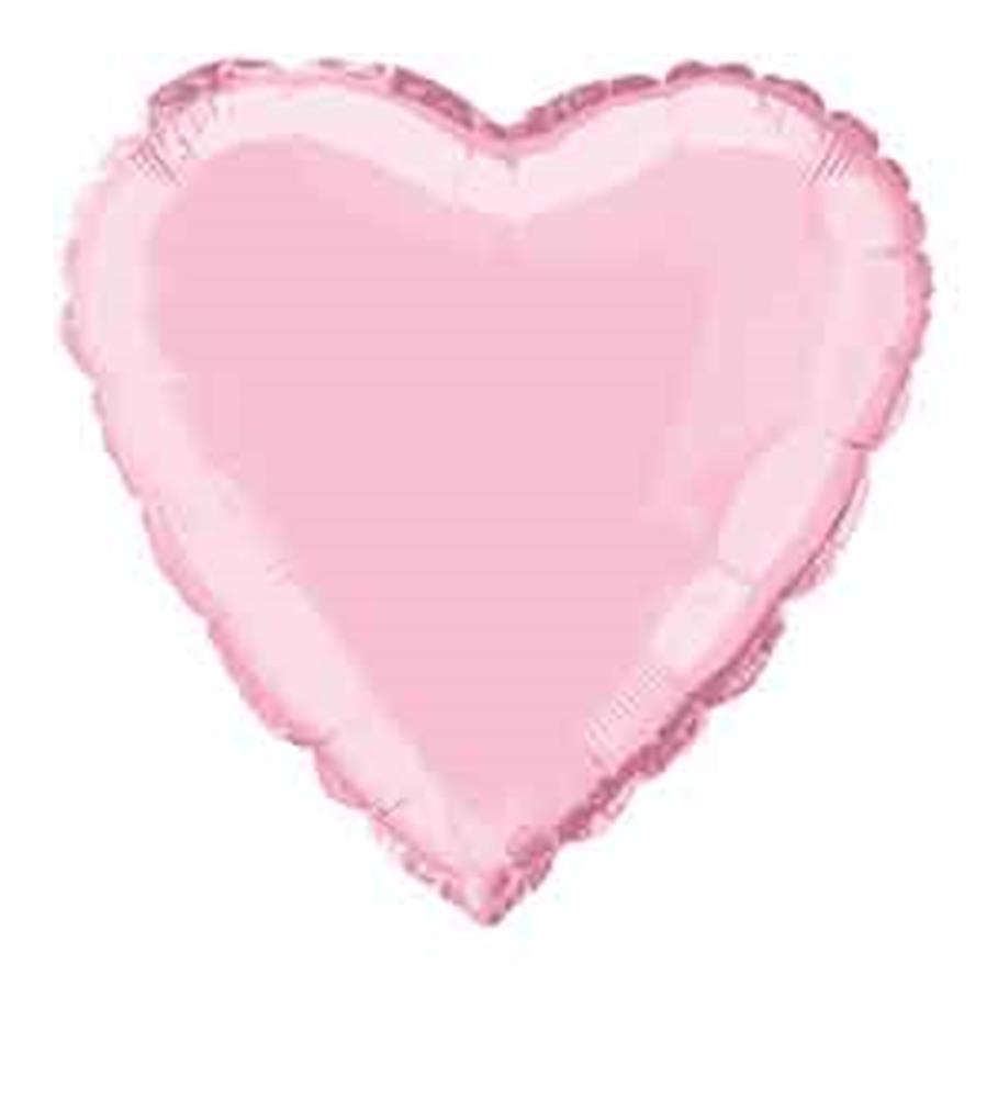 Pink heart-shaped foil balloon with a shiny, smooth surface, 18 inches wide.
