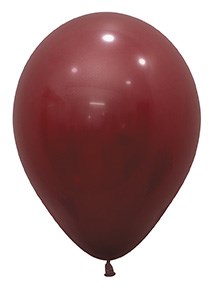 Deep merlot red 11-inch latex balloon with smooth, glossy surface and round shape.