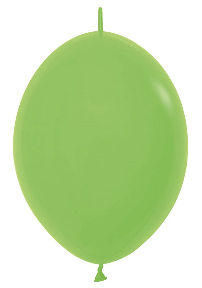 Bright key lime green 12-inch latex balloon with a round, slightly oval shape.
