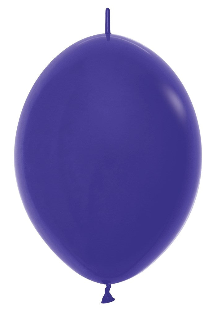 Glossy violet 12-inch round latex balloon inflated with a smooth surface and tied end.