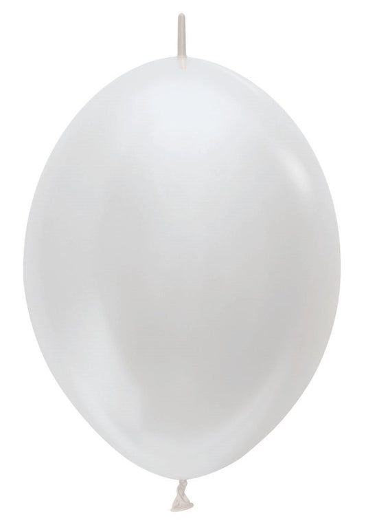 12 inch Sempertex Pearl White LINK-O-LOONÂ® 50ct